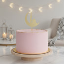 Metallic Gold Crescent Moon & Mosque Eid & Ramadan Cake Topper
