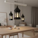Black Mini Hexagon Plastic & Mirrored Glass LED Lantern For Ramadan & Eid