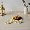METALLIC Gold  رمضان كريم   Cut Out with Black Tray/Plate - Ramadan Kareem (757-17)