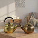 Round Hammered Gold Teapot - 2L