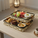 Handwoven Rectangle Serving Trays Rustic Design