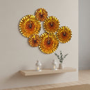 Set of 6 Sun Gold Concertina Paper Fan Hanging Decorations