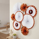 Set of 6 Rose Gold Eid & Ramadan Hanging Concertina Fan Decorations