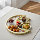 GOLD Wooden Crescent Moon With رمضان كريمPrint Tray (757-23)