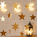Rose Gold Metallic Shiny Star Hanging Garland - 2 meters