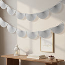 Silver Paper Hanging Half-Fan Garland Eid Party Decoration - 3 Metre