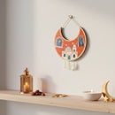 TerracottaCresent Moon Wooden Hanging With Mosque Design With Tassels For Ramadan & Eid