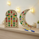 Pack of 2 Kids Colouring Wooden Crescent Moon and Geometric Arch Craft Set with Markers