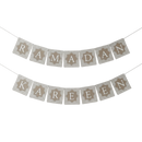 Ramadan Kareem White Ornate Individual Letter Hessian Bunting - 2 meters