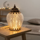 White Iridescent Glass LED Lantern