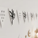 #MUBARAK Modern Abstract White Triangle Paper Bunting