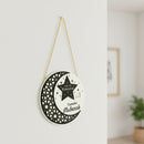 White & Black Round Shape Wooden Ramadan Countdown Calendar Hanging