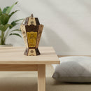 Wooden Shabby Chic Table / Hanging Lantern Decoration - Black / Gold Lantern Cut Out