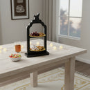 Two-Tier Black Crescent Moon Dessert Stand
