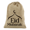 Large Eid Mubarak Minaret Hessian Gift Sack (70x50cm)