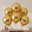 Gold Eid Balloons - 12 Pack
