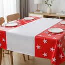 Red & White Star Pattern Eid Party Plastic Table Cover
