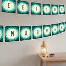 Botanical Floral Eid Mubarak Square Card Bunting - 2 meters