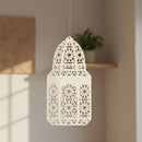 White Geometric Pattern Wooden Ramadan / Eid Lantern Hanging Decorations