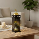 Large Black and Gold Multipurpose Lantern with Removable Crescent Dome (24779-3)