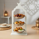 Crescent Design 3-Tier White Stand with Stainless Steel Plates (2408232)