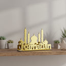 Ramadan Mosque GOLD Mirrored/Reflective silhouette Metallic Stand (757-59)