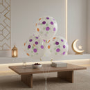 Clear Latex Eid Balloons with Multicolour Large Polka Dot Pattern (12 Pack)