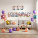 Multicolour Pastel 'Eid Mubarak' Foil Letter Balloons