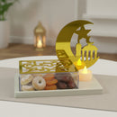 Crescent Moon with Mosque Tea Light Stand with Acrylic  رمضان كريم Box (757-55)