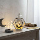 Hexagon Matt White Lantern With Tealight For Ramadan & Eid