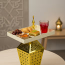 Gold LED Lantern with Tray Top (24715-4)