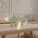 Set of 3 White Decorative Islamic Mosque Set For Ramadan & Eid