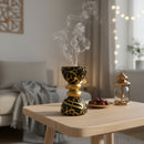 Allover Arabic Calligraphy Gold Design - Black Bakhoor Burner