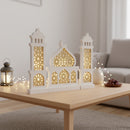 Extra Large Solid Wood Mosque LED Stand For Ramadan & Eid - White