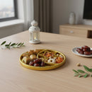 Wooden Round Star Mirrored Eid & Ramadan Food Serving Tray - Gold