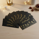 Pack of 12 Black With Gold Emboss Eid Money Wallet Envelopes
