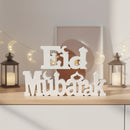 White Rustic "Eid Mubarak" Decoration Letters / Table Centre Piece