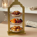 3-Tier Gold Stand with Stainless Steel Plates (2408233-1)