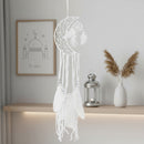 White Fabric Dreamcatcher Crescent Moon Hanging Decorations