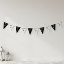 Black & White Eid Mubarak Ramadan Moon & Stars Bunting - 10m