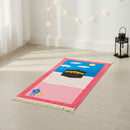 Kaaba Illustration Kid's Pink Prayer Matt