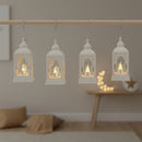 White Minaret Shaped Mirror Glass Mini Plastic Lantern For Ramadan & Eid