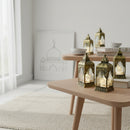 Bronze Minaret Shaped Mirror Glass Mini Plastic Lantern For Ramadan & Eid