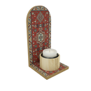 Red Ottoman Print Wooden Minaret Candle/Bakhoor Stand For Eid & Ramadan