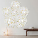 Gold Confetti Clear Eid & Ramadan Balloons (9 Pack)