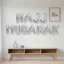 Silver 'Hajj Mubarak' Foil Letter Balloons