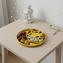 Wooden Round Star Mirrored Eid & Ramadan Food Serving Tray - Gold