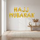 Gold 'Hajj Mubarak' Foil Letter Balloons
