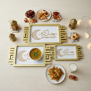 Rectangle ArtDecor Ramadan Kareem Set of 3 Gold Tray (757-33)