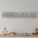 Silver 'Mubarak' Foil Letter Balloons